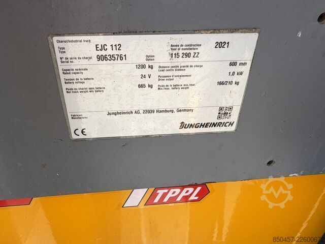 Raklapos targoncák Jungheinrich EJC 112 li-ion 2.9m/ cold store