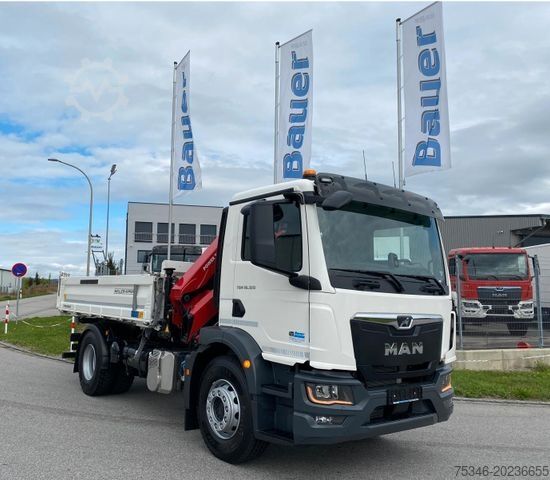 Autocamion basculant tridirecțional MAN TGM 18.320 /4x2/BL/Meiller/Kipper/Kran/Funk/ Neu