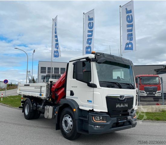 Macara montată pe camion MAN TGM 18.320 /4x2/BL/Meiller/Kipper/Kran/Funk/ Neu