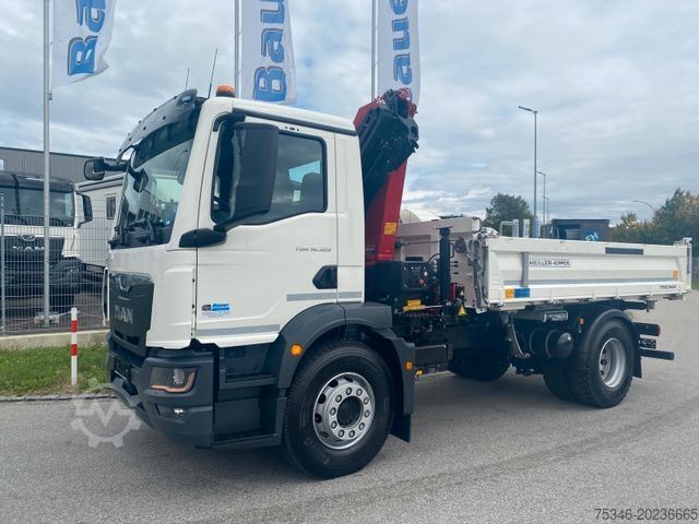 Macara montată pe camion MAN TGM 18.320 /4x2/BL/Meiller/Kipper/Kran/Funk/ Neu