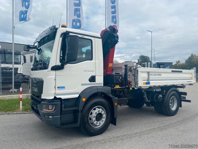 Autocamion basculant tridirecțional MAN TGM 18.320 /4x2/BL/Meiller/Kipper/Kran/Funk/ Neu