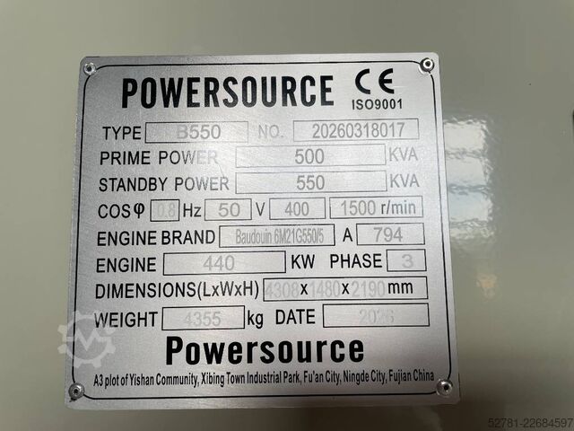  Baudouin 6M21G550/5 - 550 kVA Generator - DPX-19878