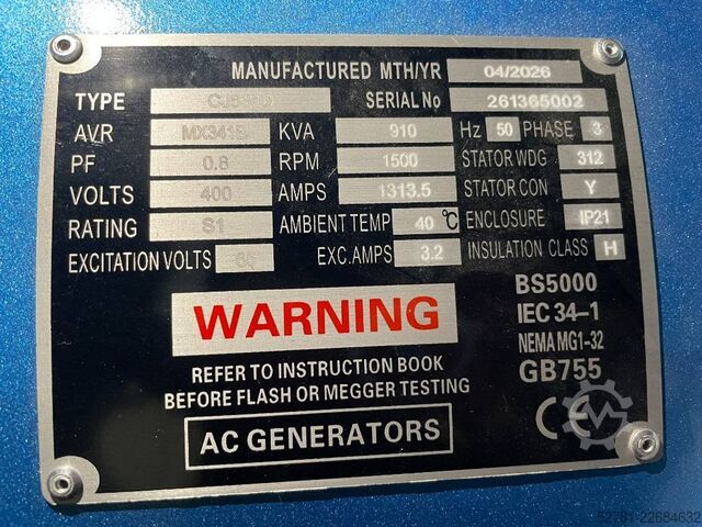  Baudouin 8M33G1000/5 - 1000 kVA Generator - DPX-19882