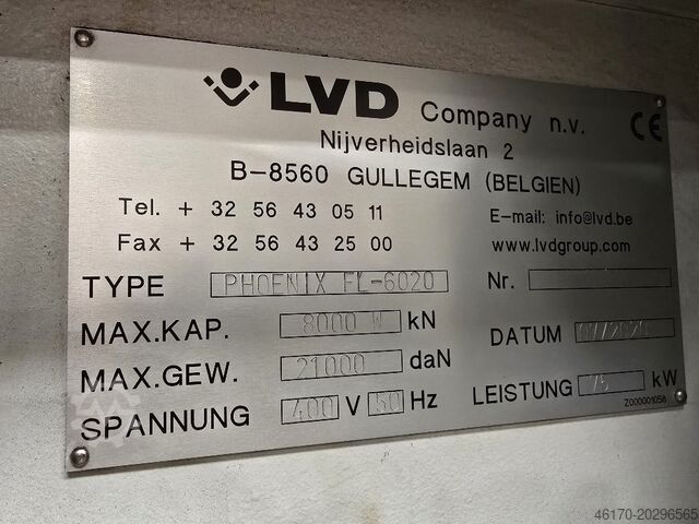 Laserskärmaskin LVD Phoenix FL 6020