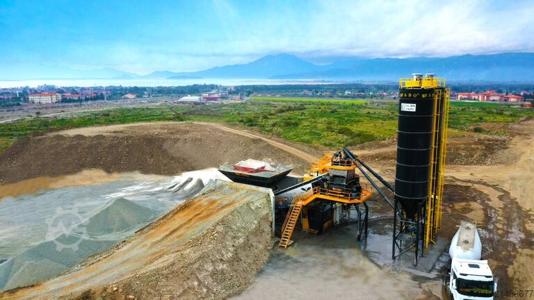 Mobil Beton Santrali FABO Mobile Concrete Batching Plant 100 m3/h Mobile Concrete Batching Plant