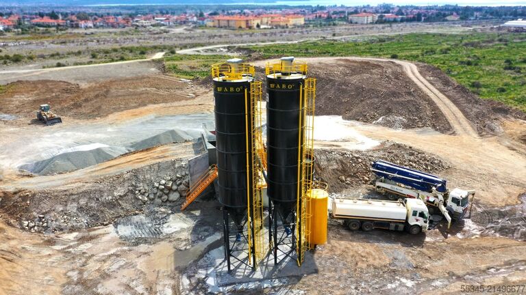 Mobil Beton Santrali FABO Mobile Concrete Batching Plant 100 m3/h Mobile Concrete Batching Plant
