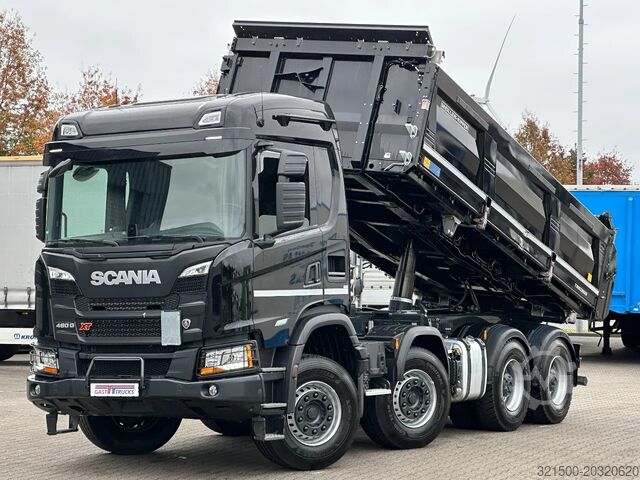 3-zijdige kipper Scania G460 XT Super 8x4 Meiller 3 Side Tipper / Damag...
