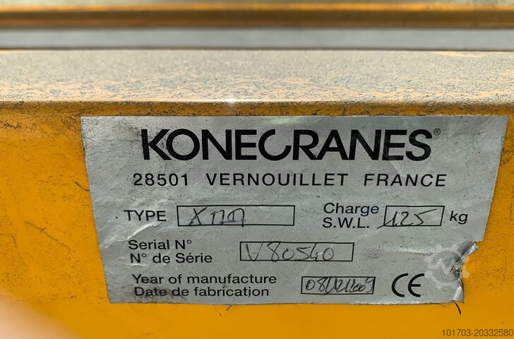 Kolom gemonteerde kraan Konecranes Capacité : 125 KG
