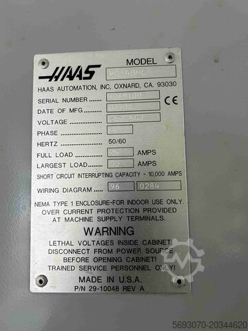 Centre d'usinage CNC vertical HAAS VF-4 BHE