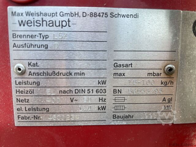 Heizlüfter Weishaupt L5 Z/D Ölbrenner 15-100kg/h Weishaupt L5 Z/D