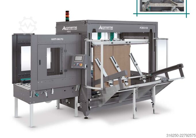 Kartonrejsningsmaskine Comarme Autom. Kartonaufrichter F2010 + GEM B670