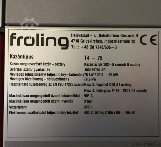 Heating Fröling T4 -75 kW