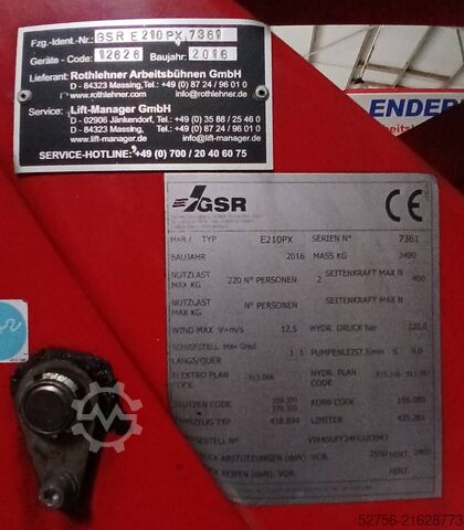 Truck aerial platform Rothlehner E210PX