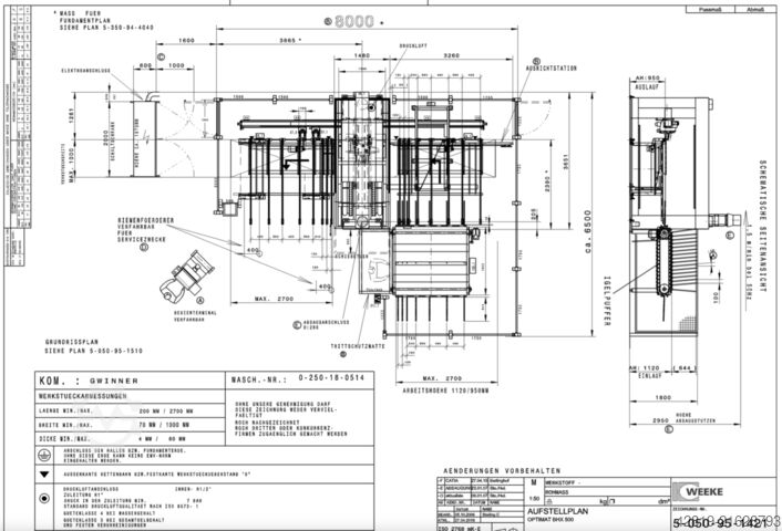 Throughfeed machining center Weeke BHX 500