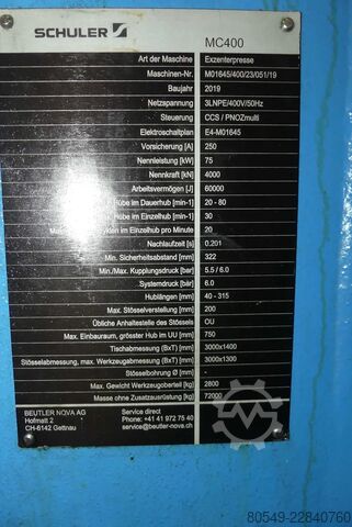 Automatska mašina za udaranje - dvostruki štand Schuler MC4000