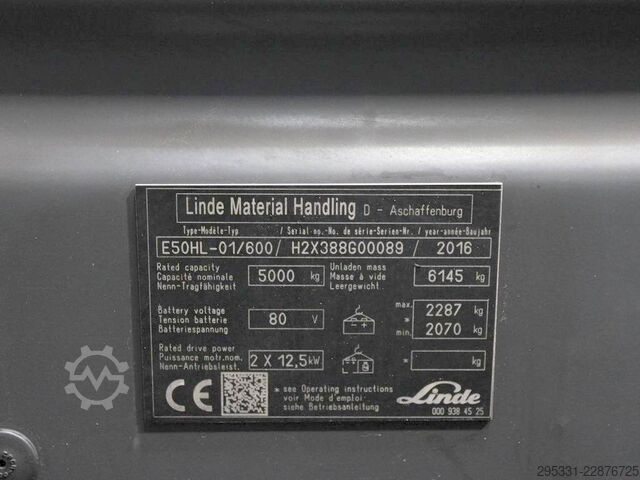 Elektrikli 4 tekerlekli forklift Linde E 50 HL