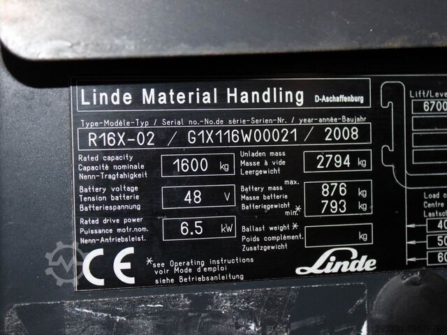 περονοφόρο ανυψωτικό με μετατόπιση ιστού Linde R 16 X-02  116