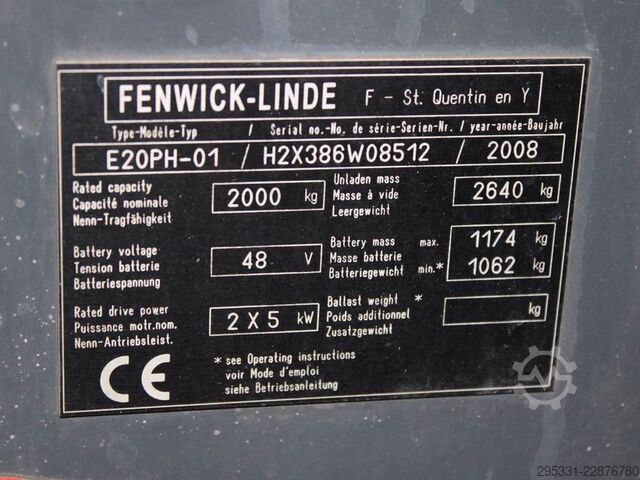 Elektrický 4kolový vysokozdvižný vozík Linde E 20 PH-01  386