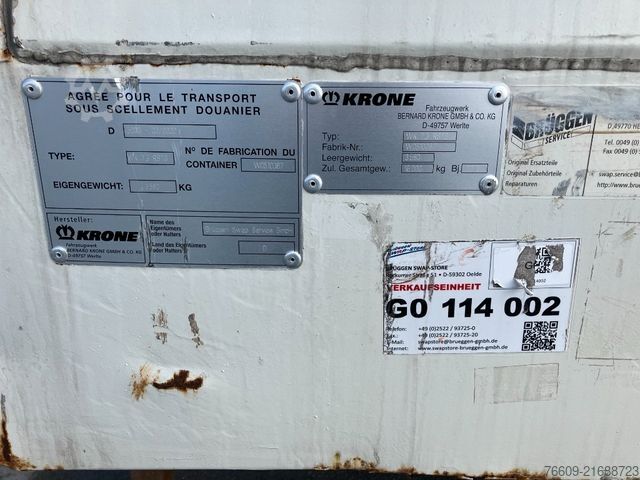 Wissellaadbak oplegger KRONE Wechselbrücke Koffer