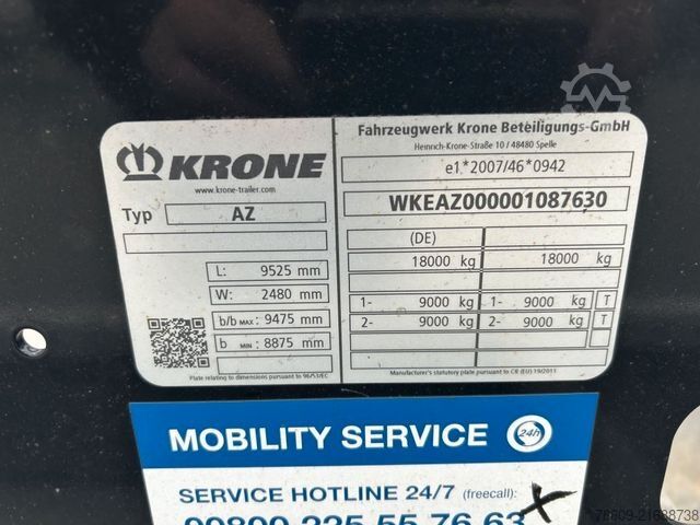 Swap chassis trailer KRONE 2 Achswechselfahrgestell, Typ: AZW 18 eL3B9