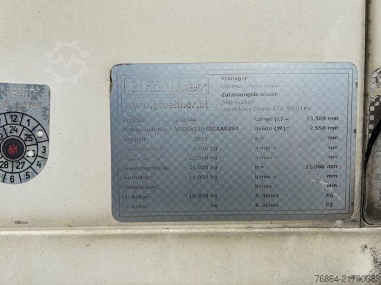 Semirremolque caja  GFöLLNER 1-ACHS KOFFERAUFLIEGER MIT LENKACHSE