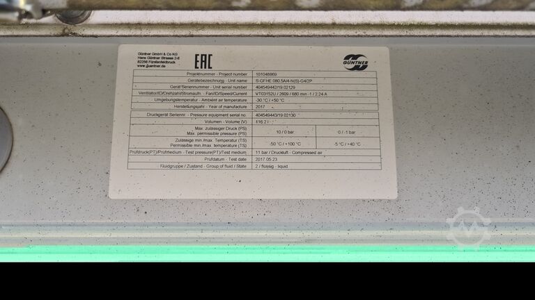 Chiller GÜNTNER Hermeticool-Hybrid HC-H 100 S-GFHE 080.5/A-N(S)-G4/2P