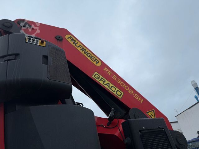 Vrachtauto met open laadbak SCANIA R500 6x4 Pritsche mit Kran Palfinger PK53002 SH