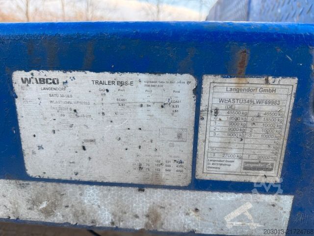 Dieplader oplegger LANGENDORF SATÜ 30-10,0M Tieflader 3 Achse - mit Radmulden