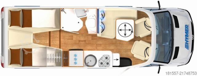 Camping-car semi-intégré HYMER/ERIBA ML-T 580 SAT-TV, 190 PS, Markise, 3.500 Kg