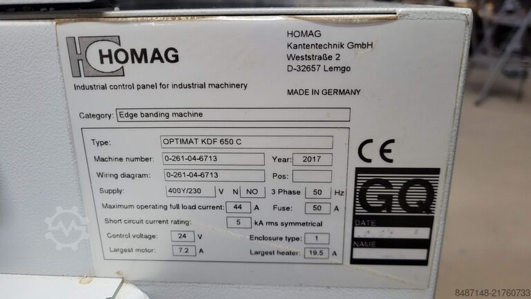 Kantovalica HOMAG Optimat KDF 650 C (Ambition 1650 FC)