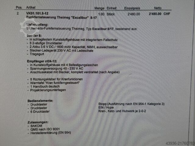 Ponte rolante ABUS - ELK 5t ABUS ELK