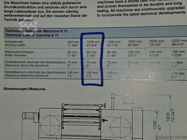Couteau à bande horizontal FECKEN KIRFEL K11 FECKEN KIRFEL K11