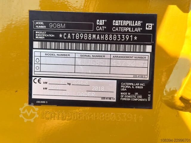 Caterpillar 908M - Snelwisselsysteem / Automatische vetsmering / Palletvorken en bak Caterpillar 908M - Quick Coupler / Automatic Greasing / For...