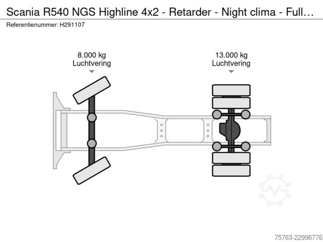 Scania R540 NGS Highline 4x2 - Retarder - Nachtkoeling - Volledig luchtgeveerd - Alu velgen - 2x bra Scania R540 NGS Highline 4x2 - Retarder - Night clima ...