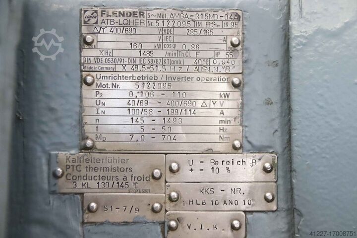 Elektromotor 160 kW 1485 tpm Loher AMGA-315MD-04A