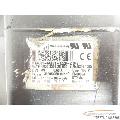 Kontrol ünitesi KUKA Rotor für 1FK6081-6AF71 Motor mit Binder Bremse 86 61109H31