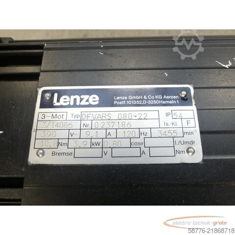 Styreenhed Lenze DFVARS 080-22 Servomotor SN: 0237186 mit A2S 107-AA01-31 Lüfter