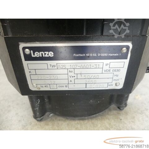 Styreenhed Lenze DFVARS 080-22 Servomotor SN: 0237186 mit A2S 107-AA01-31 Lüfter