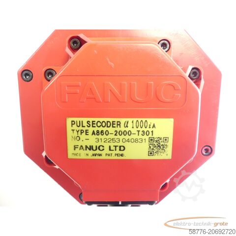 Fanuc-motor Fanuc A06B-0225-B000 AC Servo Motor SN: C049X7373 + A860-2000-T301 Pulsecoder