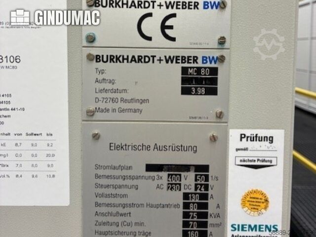 Horisontell maskinbearbetningscenter Burkhardt-Weber MC 80
