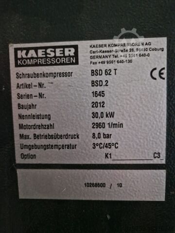 Compresor Kaeser 30kw Kaeser BSD62T