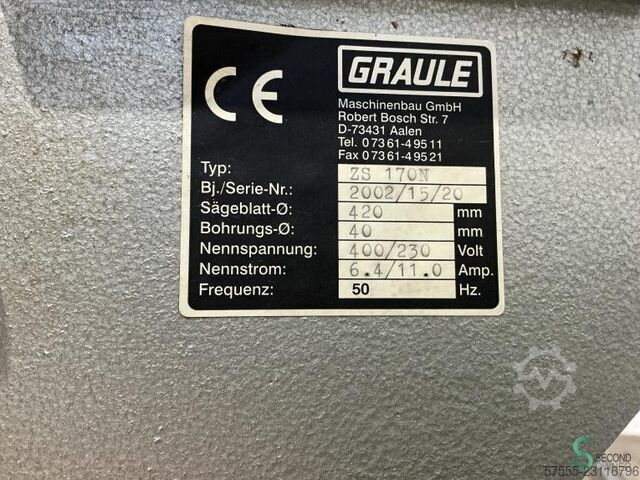 Afkortzagen  Graule ZS 170N 2002 Graule ZS 170N