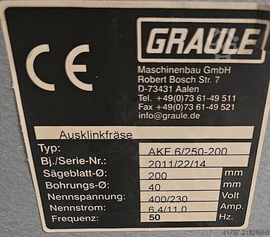 Uitsparingsfrees Graule AKF 6/250-200 Graule AKF 6/250-200