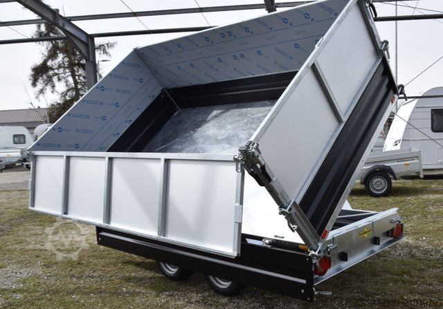 Reboque basculante trilateral HUMBAUR HTK3500.31 mit Stahl schwarz und Alublechaufsatz