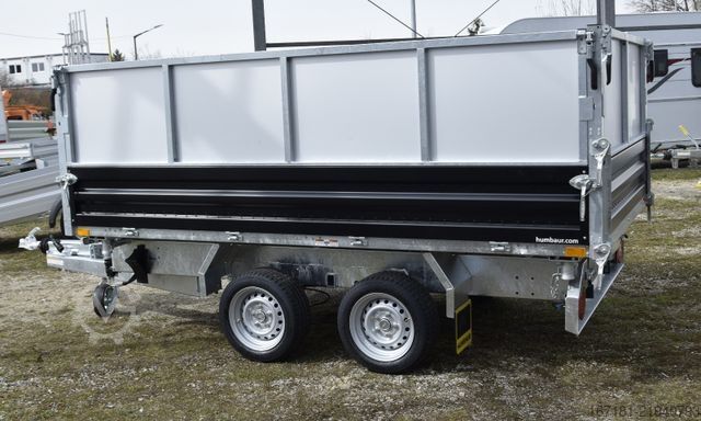 Reboque basculante trilateral HUMBAUR HTK3500.31 mit Stahl schwarz und Alublechaufsatz