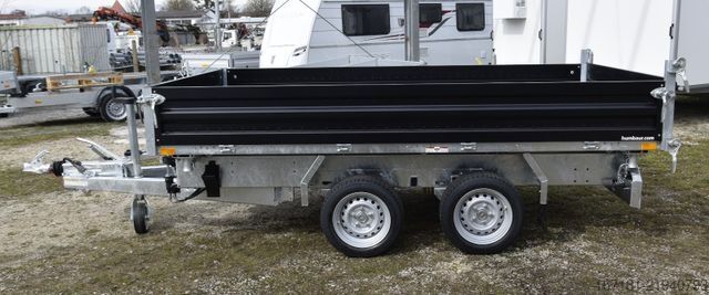 Reboque basculante trilateral HUMBAUR HTK3500.31 mit Stahl schwarz und Alublechaufsatz
