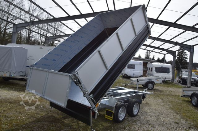 Reboque basculante trilateral HUMBAUR HTK3500.31 mit Stahl schwarz und Alublechaufsatz