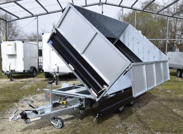 Reboque basculante trilateral HUMBAUR HTK3500.31 mit Stahl schwarz und Alublechaufsatz