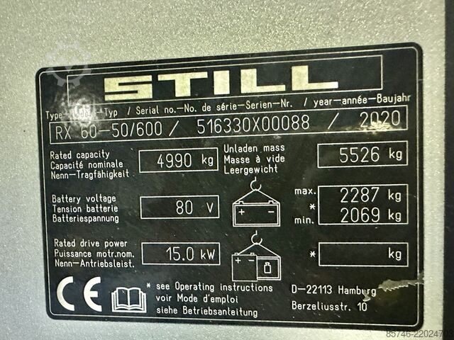 RX 60 - 50 / 600 STILL RX 60 - 50 / 600