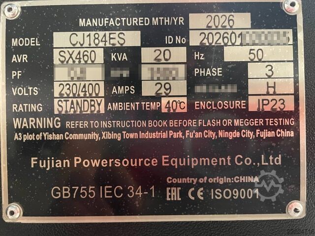 DPX CJ184ES - 20 kVA generator - DPX-33901  DPX CJ184ES -  20 kVA Alternator - DPX-33901